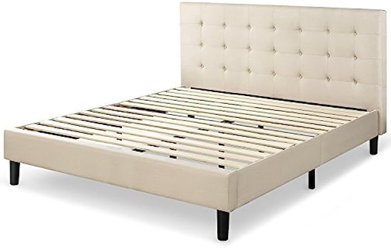 Zinus Ibidun Upholstered Button Tufted Platform Bed/ Mattress Foundation/ Easy Assembly/ Strong W... | Amazon (US)