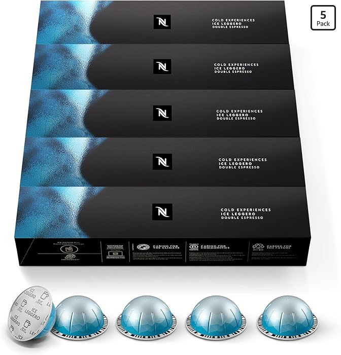 Nespresso Capsules Vertuo, Ice Leggero, 50-Count Double Espresso Coffee Pods, Brews 2.7 oz. | Amazon (US)