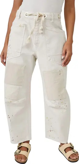 Free People Moxie Paint Fleck Cotton Utility Pants | Nordstrom | Nordstrom