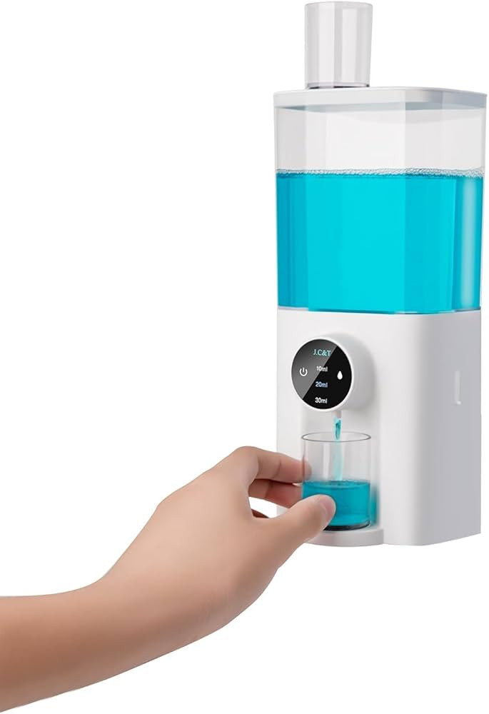 J.C&T Automatic Mouthwash Dispenser, 21.98 FlOz (650ML) Touchless Electric Wall-Mounted & Counter... | Amazon (US)
