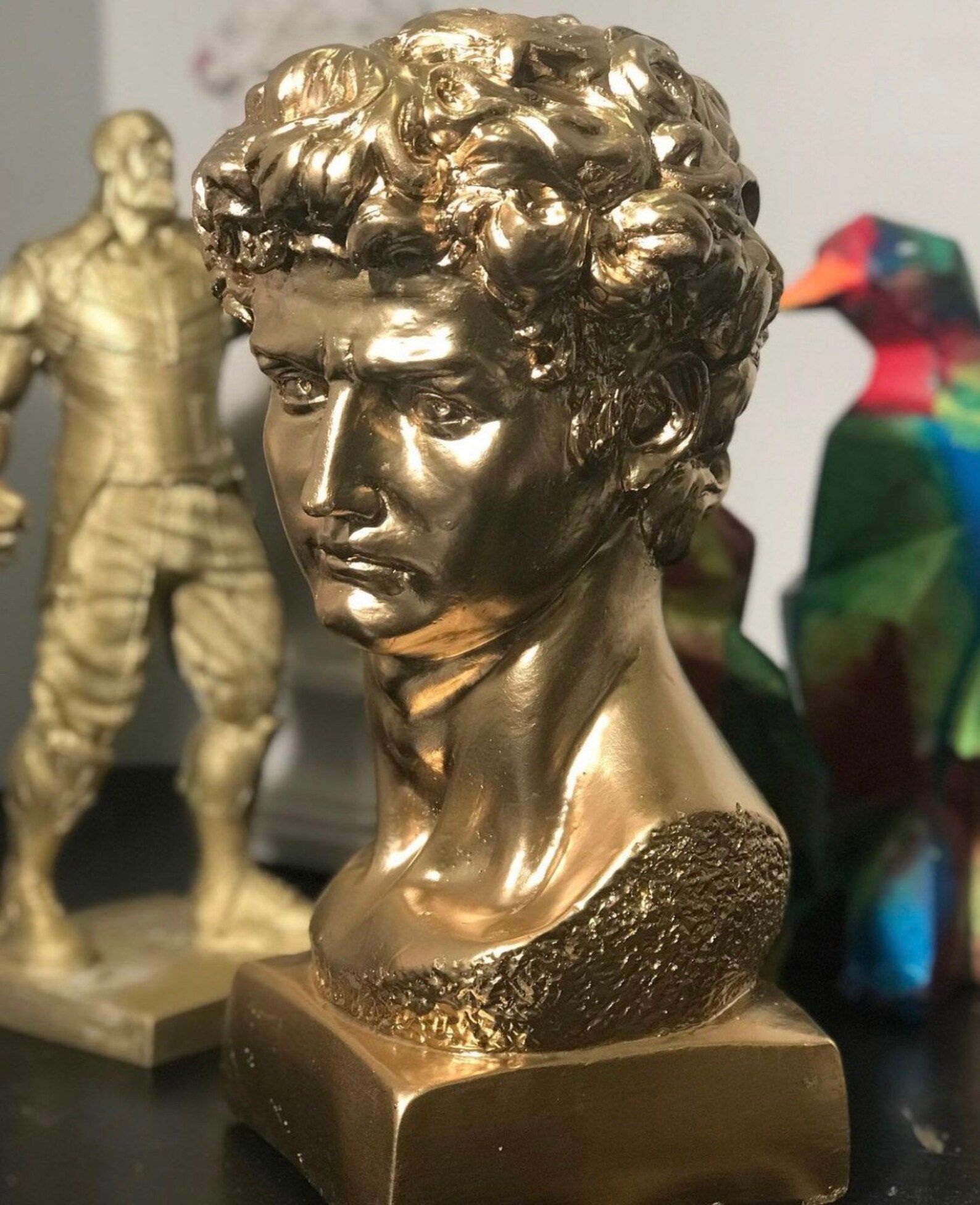 Read the full title
    Large David Sculpture Statue, 17 Inches David Bust Statue, Bust, Gold Scu... | Etsy (US)