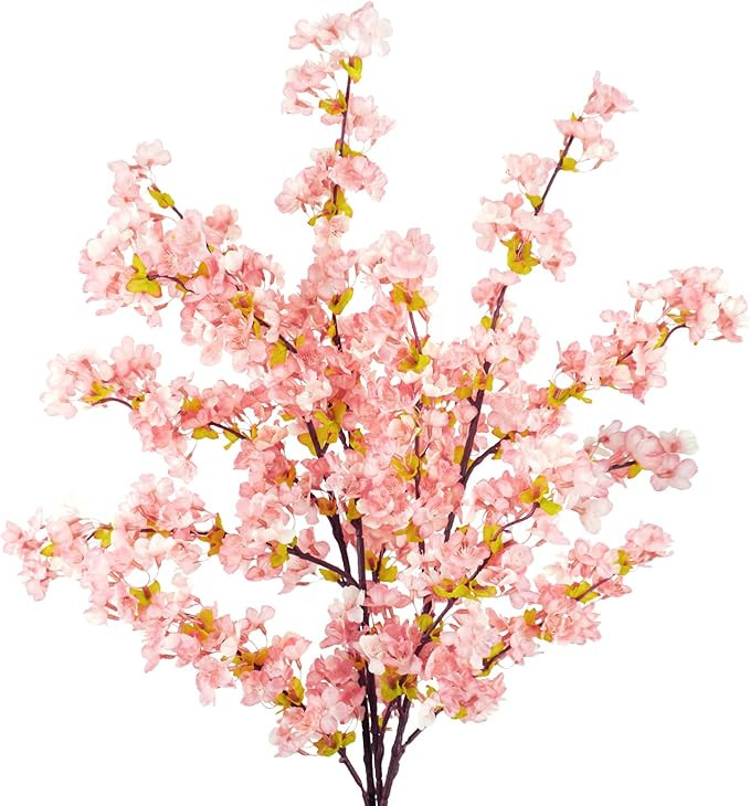 Uieke Silk Cherry Blossom Branches, 39.3in Artificial Cherry Blossom Tree Stems, Fake Plum Blosso... | Amazon (US)