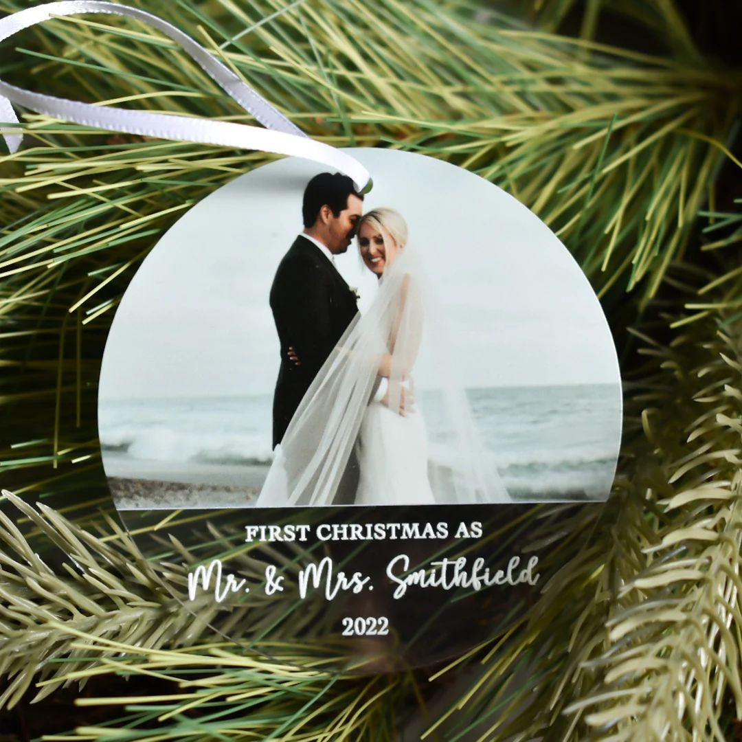 First Christmas Married Ornament, Custom Photo Ornament. Newly Married Gift, Couple Gift, Persona... | Etsy (US)