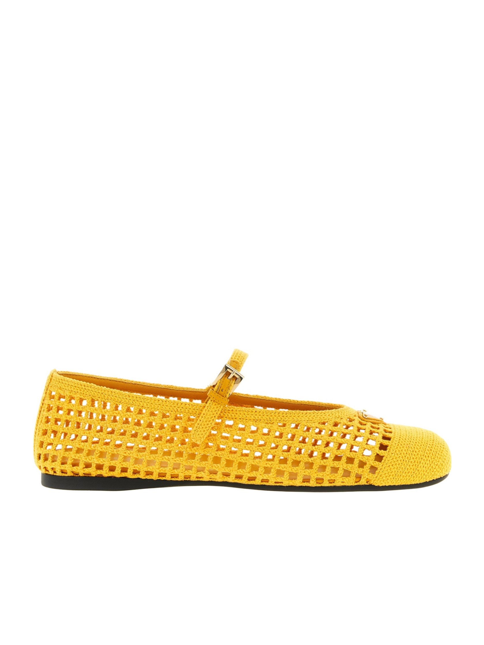 Prada Triangle-Logo Crochet Ballerinas | Senser US