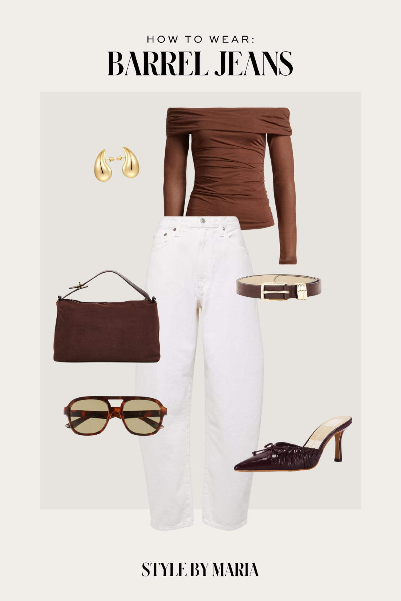 Casual outfit ideas
Barrel jeans
Nordstrom off the shoulder top
Brown suede bag
Dolce vita mules

#LTKStyleTip #LTKFindsUnder100 #LTKItBag