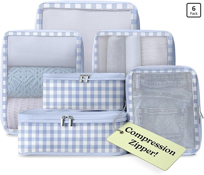 Vandel Space-Saving Compression Packing Cubes for Women, Men, 6-Pack Compressible Carry On Suit C... | Amazon (US)