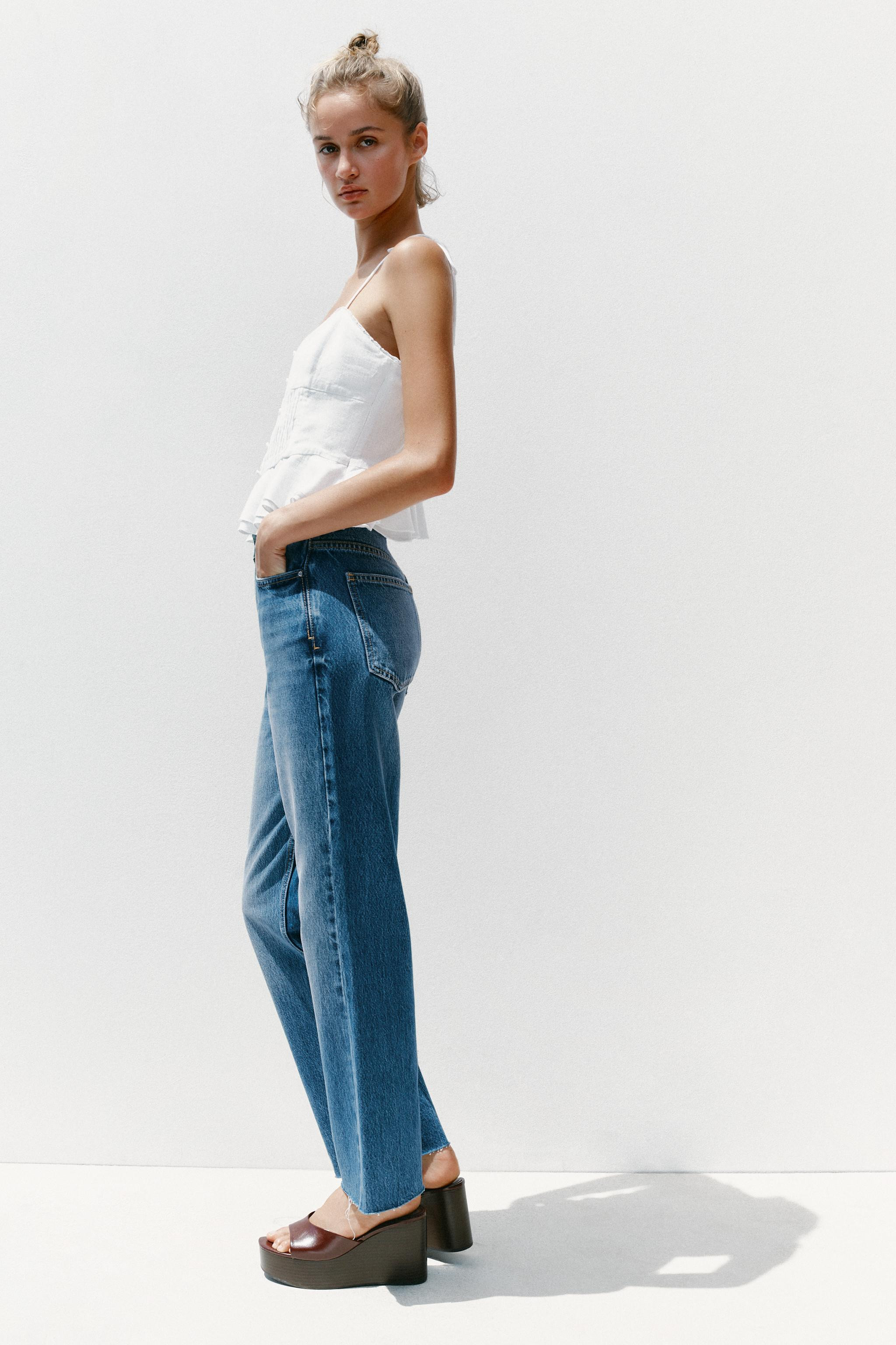Z.02 HIGH WAIST STRAIGHT ANKLE JEANS | Zara US