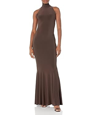 Norma Kamali Women's Halter Turtle Fishtail Gown | Amazon (US)