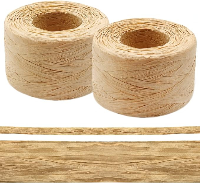 Amazon.com: Anvin 2 Rolls Natural Raffia Paper Ribbon Matte Twine Raffia Ribbon Paper Decorative ... | Amazon (US)
