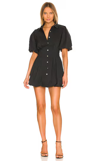 Cleo Poplin Dress in Black | Revolve Clothing (Global)