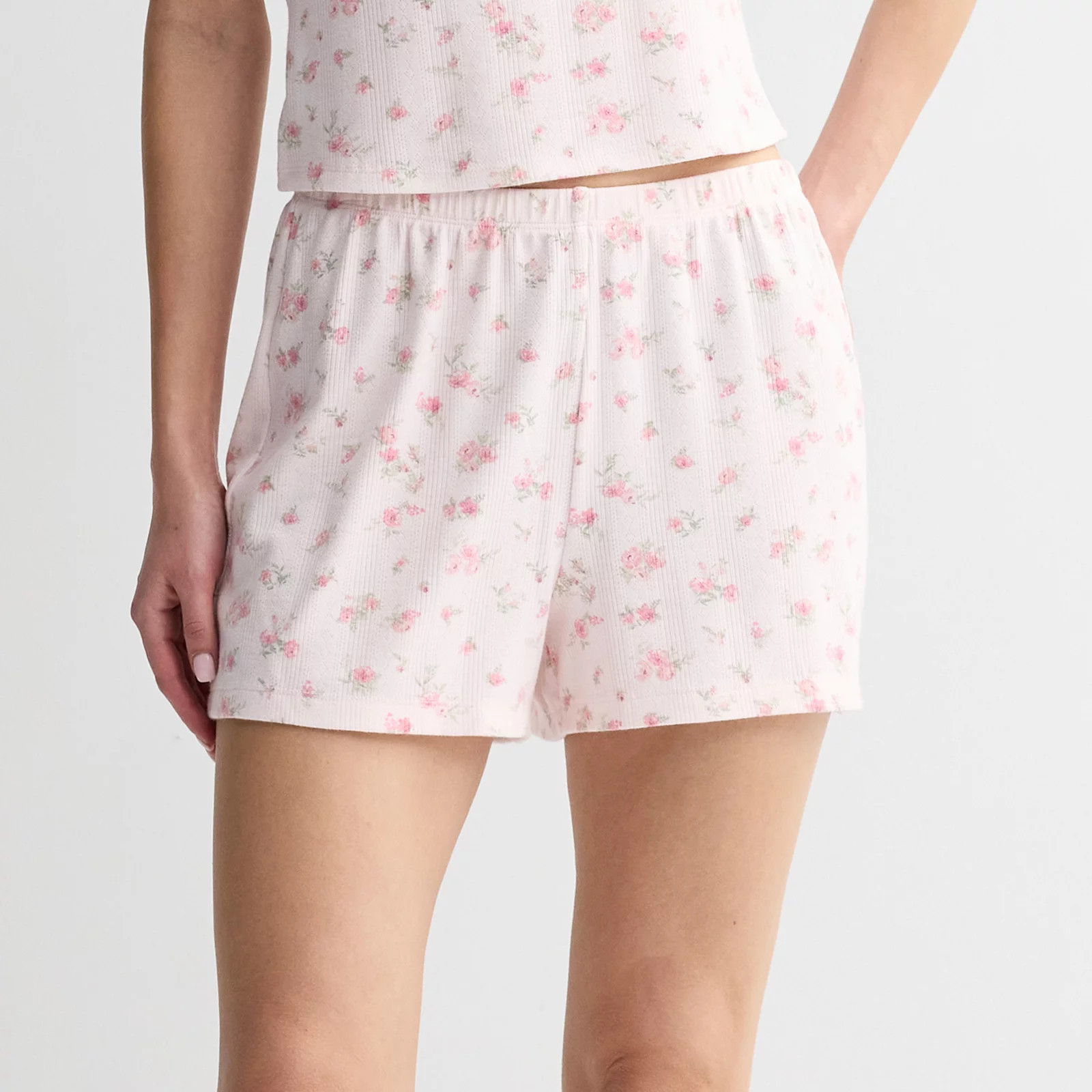 Juniors' Pink Republic Pointelle Shorts, Girl's, Size: XS, Pink Floral | Kohl's