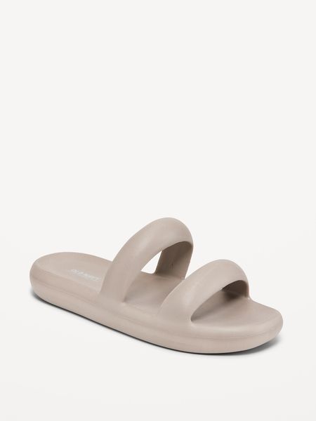 Double-Strap Puff Slide Sandals for Women | Old Navy (US)