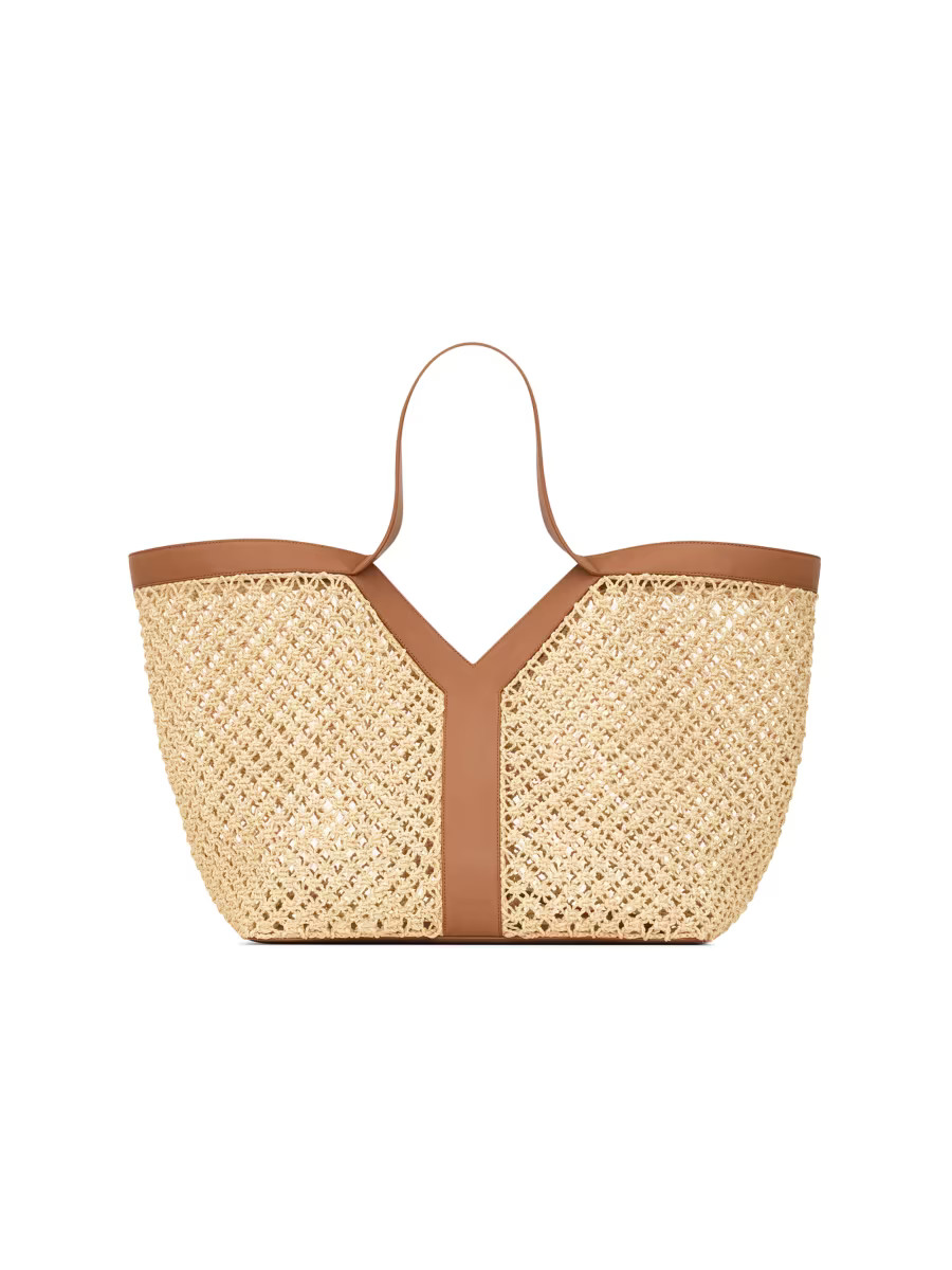 Y Tote Bag in Raffia | Saks Fifth Avenue