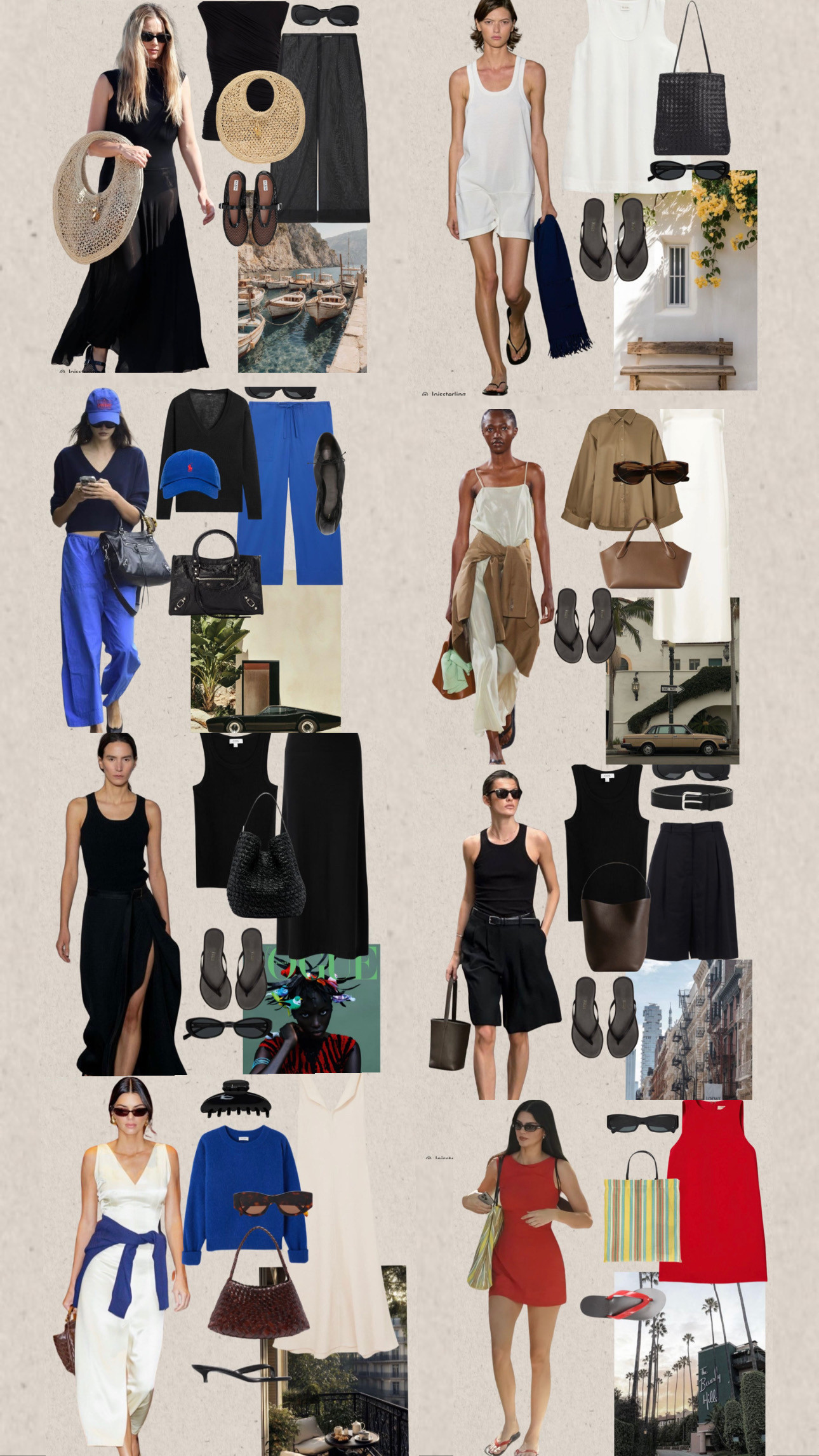June outfits ✨ 9 Outfits to save for when you don’t know what to wear. 

📌 Summer, sunshine & holiday vibes on my Pinterest board at the moment . 

Warm weather outfits consists of fuss free outfits, creativity with accessories & rewearing outfits. I love wearing black this time of year & monochrome, I mainly add colour through accessories, there is room for other colours but there is something about an all black look that makes me feel really put together.

Accessories are the focus , whether it’s tying a shirt around your waist, wearing a baseball cap or a wide brim hat or bringing out our Summer statement basket or canvas bags. I tend to ditch most jewellery and pay attention to clean neck lines, movement in fabrics and within the cut of my clothes.

Dresses, cotton cropped trousers, shorts & skirts are at the front of my wardrobe, even when the weather dips, try pairing these with a lighter knit or shirt.  

 