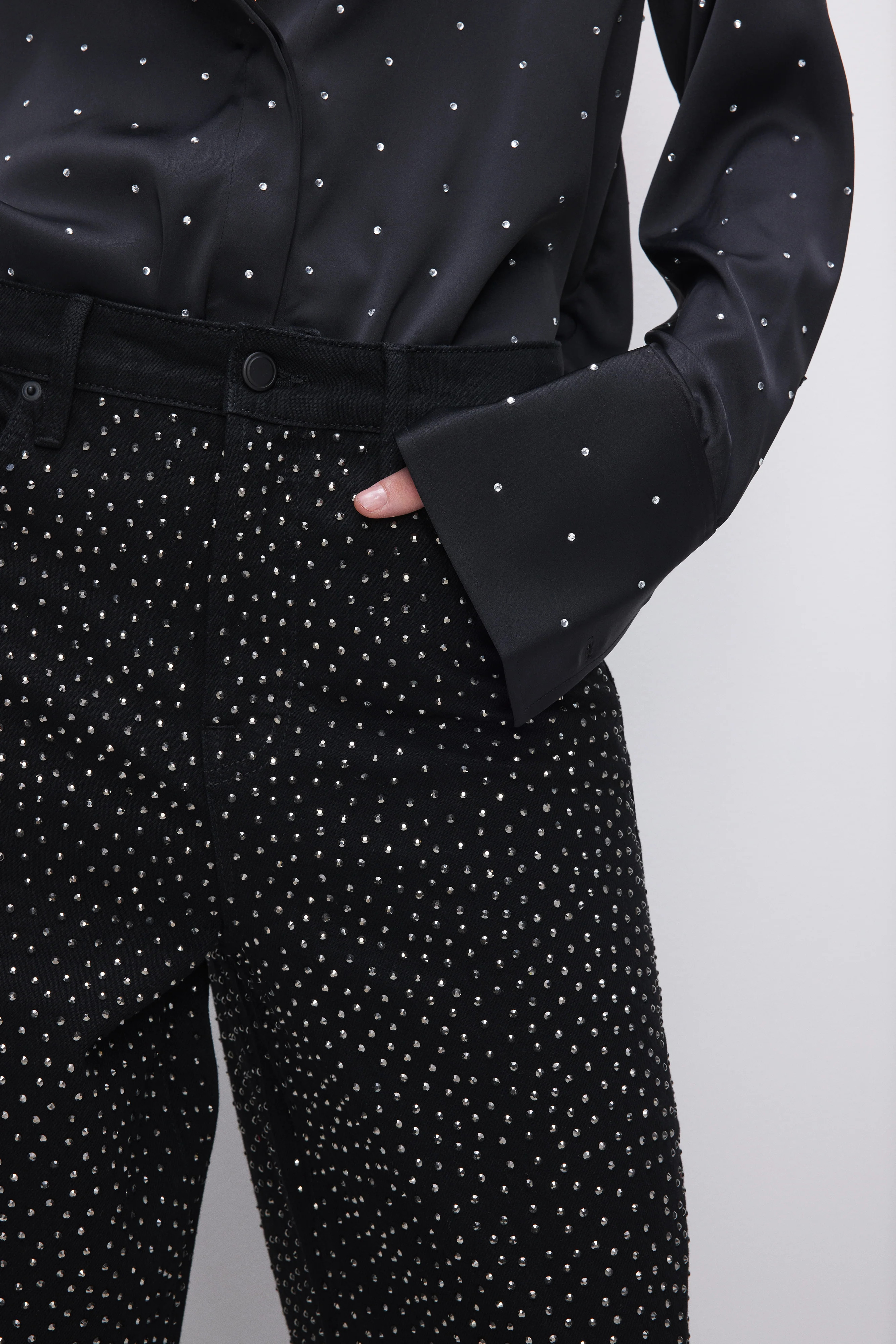 GOOD EASE RELAXED SPARKLE JEANS | Good American