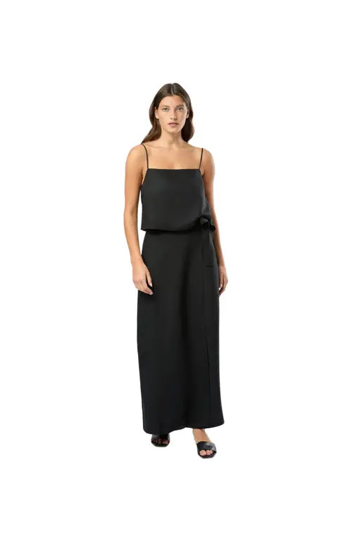 Onia Air Linen Maxi Wrap Skirt in Black at Nordstrom, Size X-Small | Nordstrom