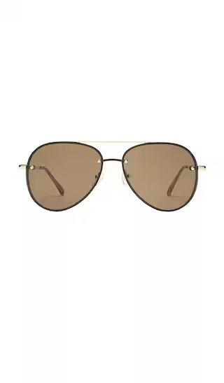 Mirzam Sunglasses in Gold & Brown Mono | Revolve Clothing (Global)