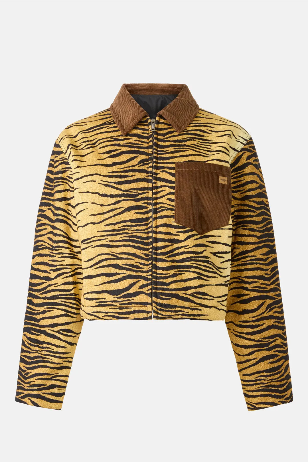 Moschino Jeans Tiger Print Stretch Gabardine Blouson Jacket | Rent the Runway