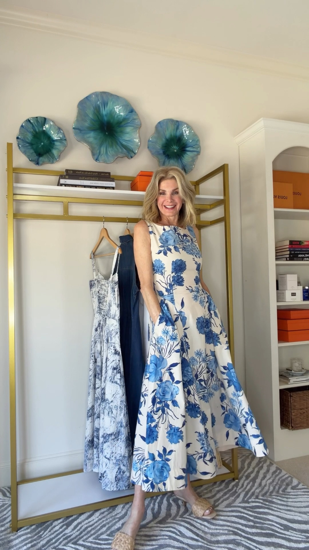 The most beautiful blue and while floral dress for spring! Wearing size S dress. Sandals fit TTS

#LTKSeasonal #LTKootd #LTKgrwm