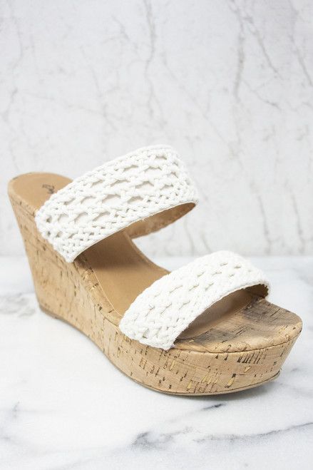The Camilla White Lace Wedges | The Pink Lily Boutique