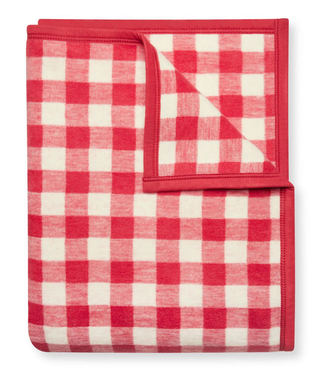 Cozy Gingham Cardinal Red Blanket | ChappyWrap