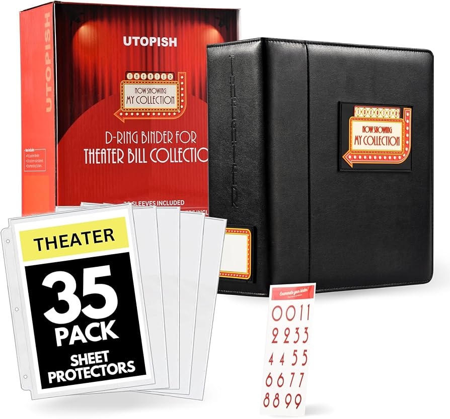 UTOPISH Show-Bill Binder with Sleeves – Large 4” Theater Program Holder with 35 Sheet Protect... | Amazon (US)