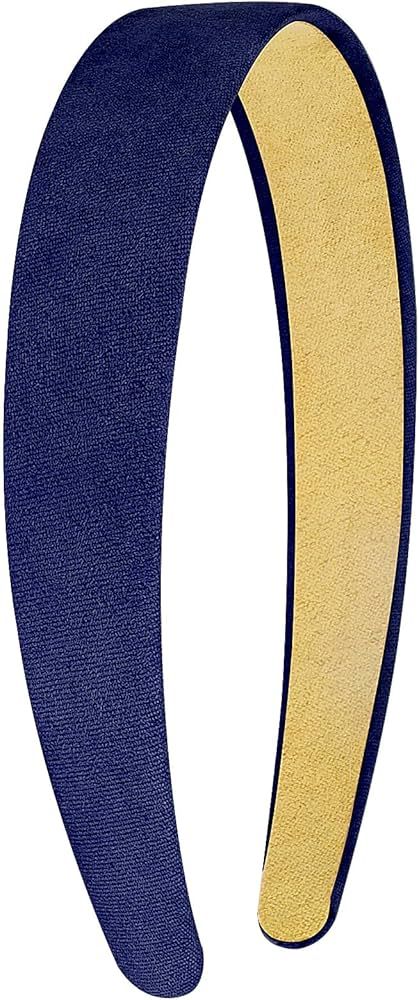 Wecoe Navy Blue Headband Women 1 Inch Sueded Like Headband Non Slip Fashion Solid Plain Headband ... | Amazon (US)