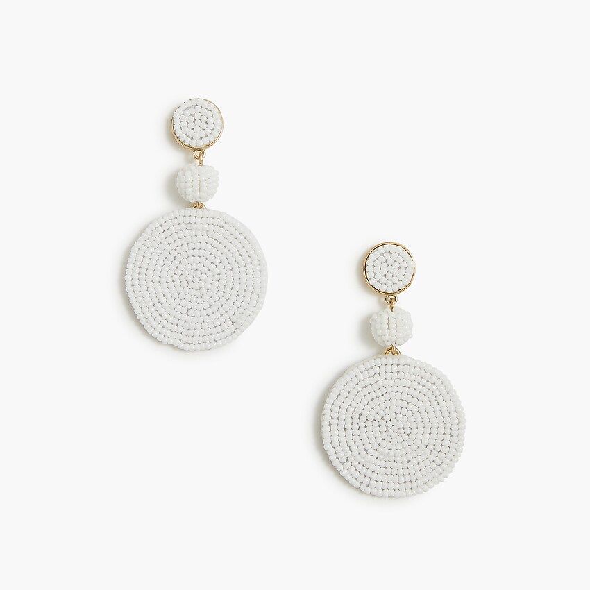 Large circle beaded statement earrings | J.Crew Factory