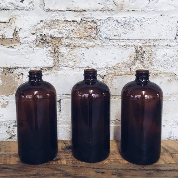 Glass Amber Jar Bottle Vase - Large | Etsy (US)