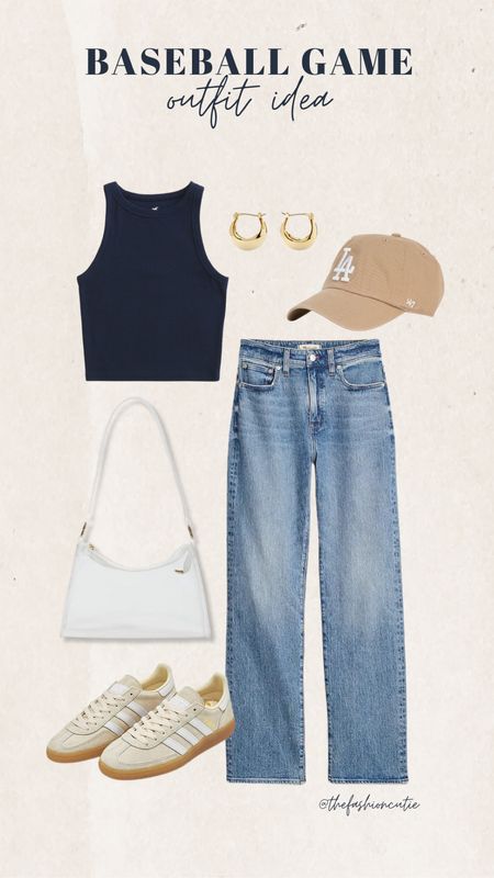 Sharing a baseball game outfit idea you’ll actually wear. I love this outfit it’s on trend, cute and functional. You can never go wrong with straight jeans, tank , sneakers and a hat. 

#LTKfindsunder100 #LTKstyletip #LTKxMadewell
