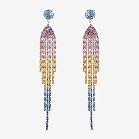 JS Jessica Simpson Gold Tone Womens Multi Color Glass Drop Earrings, One Size, Yellow | JCPenney