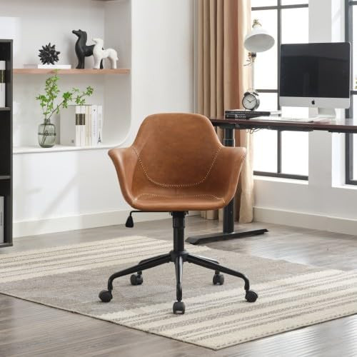 Mid-Century Modern Office Chair, Ergonomic Chair with Frame/Arms, Adjustable-Height 360° Swivel ... | Amazon (US)