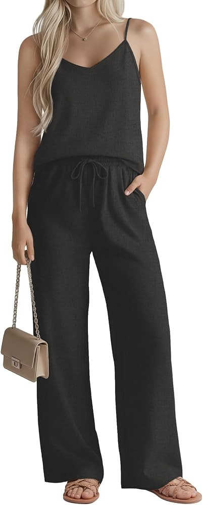 Womens Linen Sets 2 Piece Outfits | Amazon (US)
