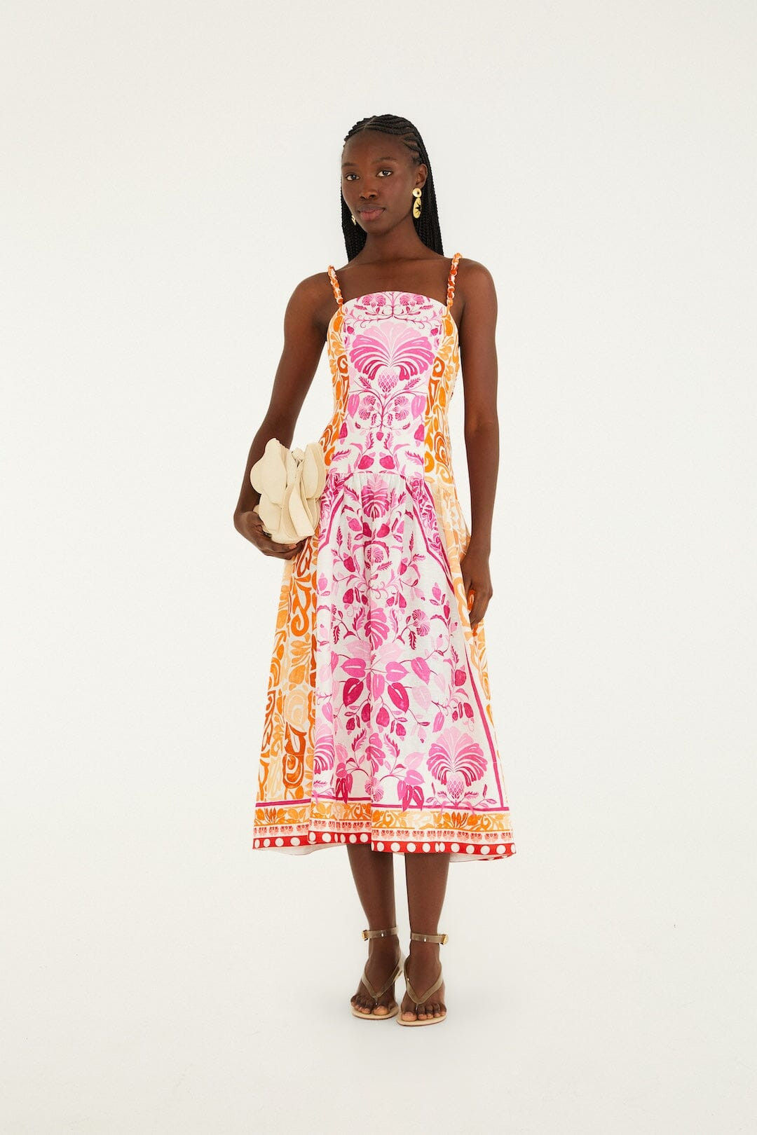 Off-White Santorini Euroflax Premium Linen Midi Dress | FARM Rio | FarmRio (US)