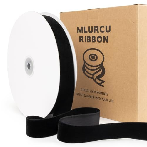 Black Velvet Ribbon 1 Inch 20 Yards Vintage Black Velvet Ribbon for Christmas Tree Ornaments, Gift Wrapping, Garland & Wreath Bows Making, Sewing Trim, DIY Crafts, Wedding & Home Decor | Amazon (US)