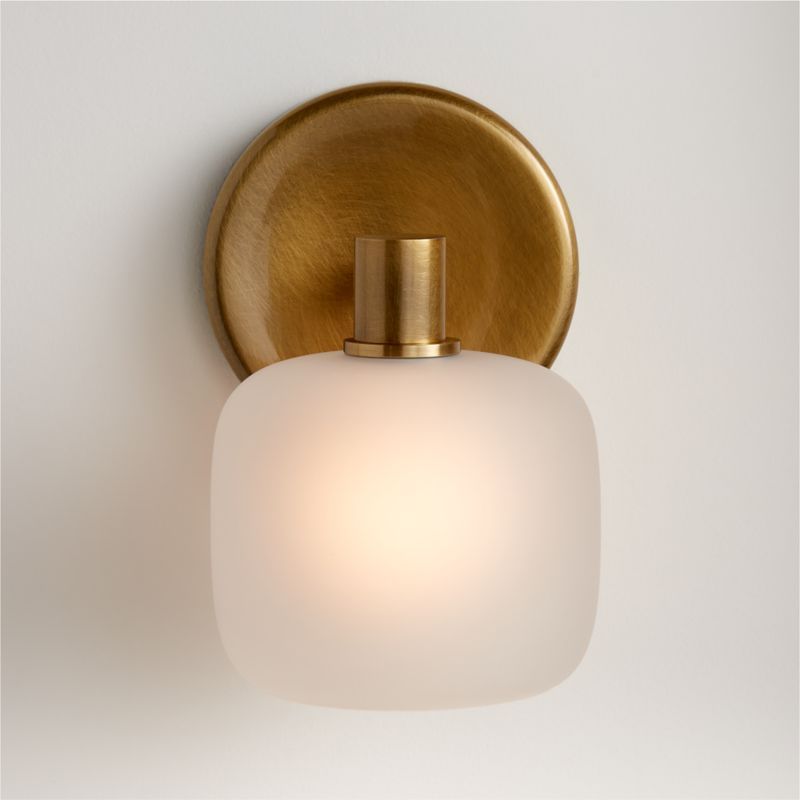 Colombe Burnished Brass and Glass Single Light Wall Sconce + Reviews | Crate & Barrel | Crate & Barrel