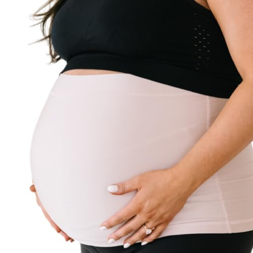ProBump Maternity Support Belly Band – Breathable, Pregnancy Belly Band for Back, Hip & Pelvic Pain – Postpartum Belly Wrap for C-Section & Natural Birth Recovery – Stay Active & Comfortable, Beige - Small | Amazon (US)