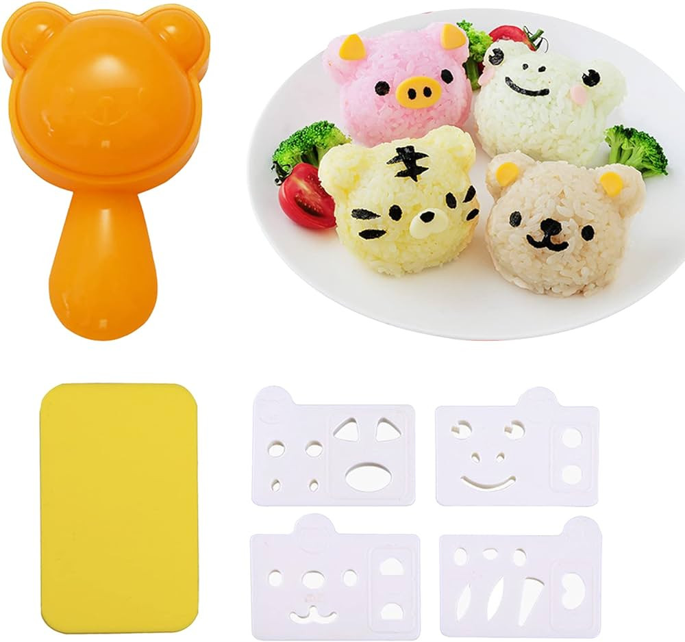 Rice Ball Mold for Kids Cute Animal Sushi Mold Rice Shaper Onigiri Mold Bento Accessories DIY Kit... | Amazon (US)