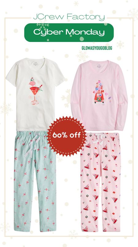Jcrew factory currently has 60% off everything! These pajamas are so cute! Several other options available but I’m having a hard time deciding between these two! 

#LTKfindsunder50 #LTKCyberWeek #LTKHoliday