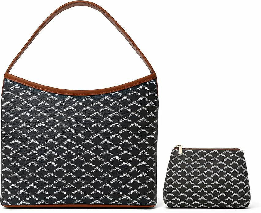 Trendy Vegan Leather Hobo Tote Bag for Women, Large Shoulder Handbag with Pouch, Everyday Work Pu... | Amazon (US)