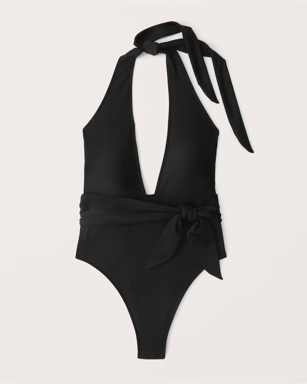 Triangle Cheeky One Piece Swimsuit | Abercrombie & Fitch (US)