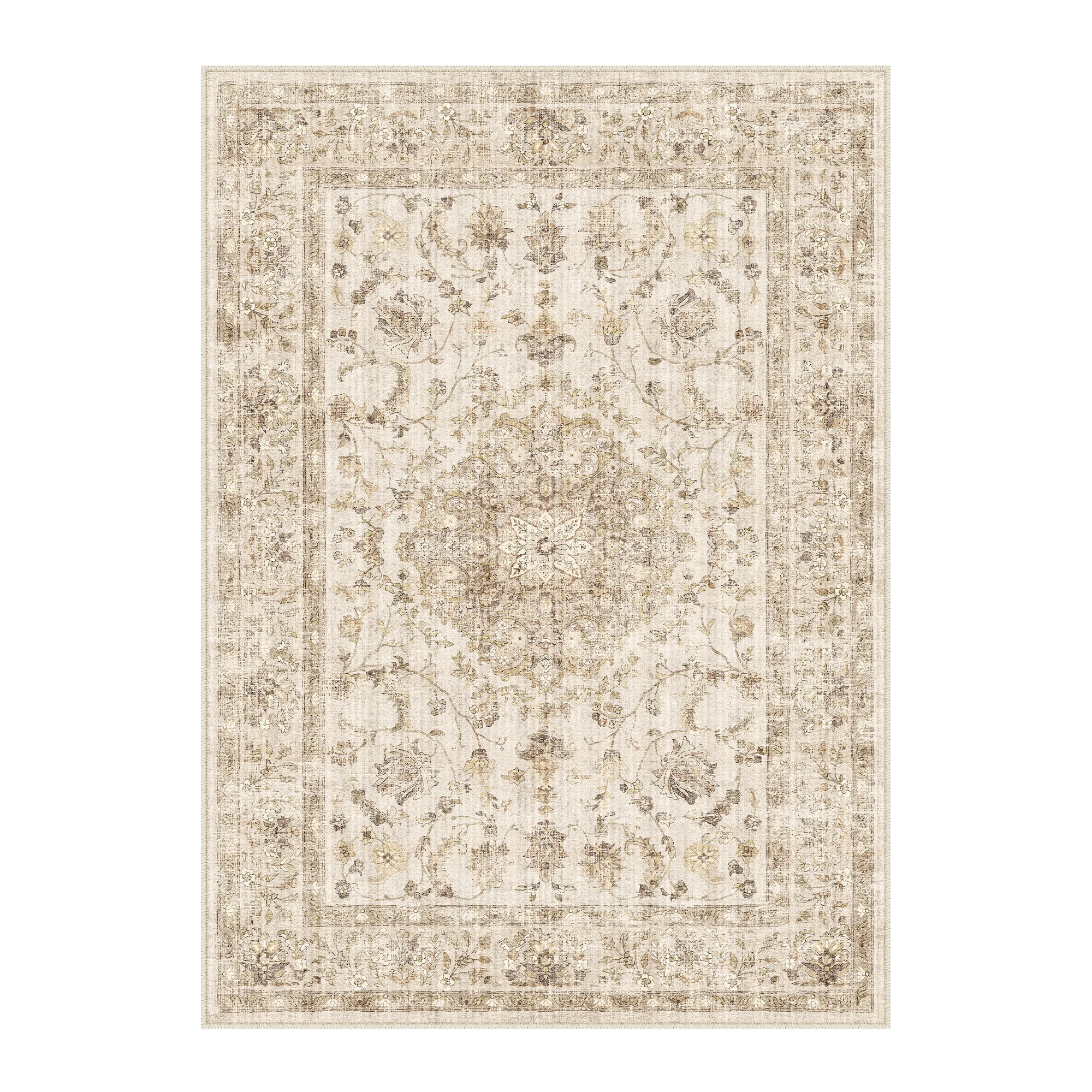 Gregorian Oriental Washable Area Rug With Non-Slip Backing | Wayfair North America