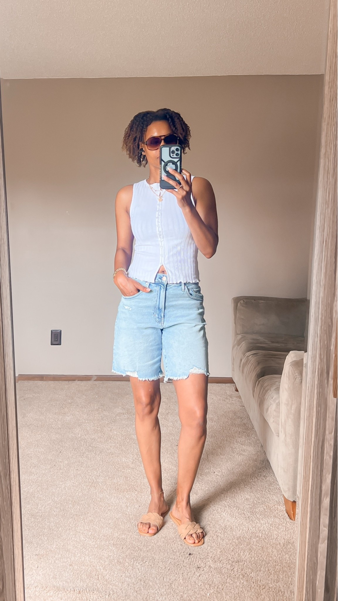 I like Bermuda shorts for my long legs and I like the fit of these from JCPenney.

#LTKootd #LTKOver40 #LTKTall