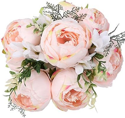 Floralsecret Artificial Silk Peony Flower Vintage Fake Bouquet Home Wedding Decor(Spring Pink) | Amazon (US)