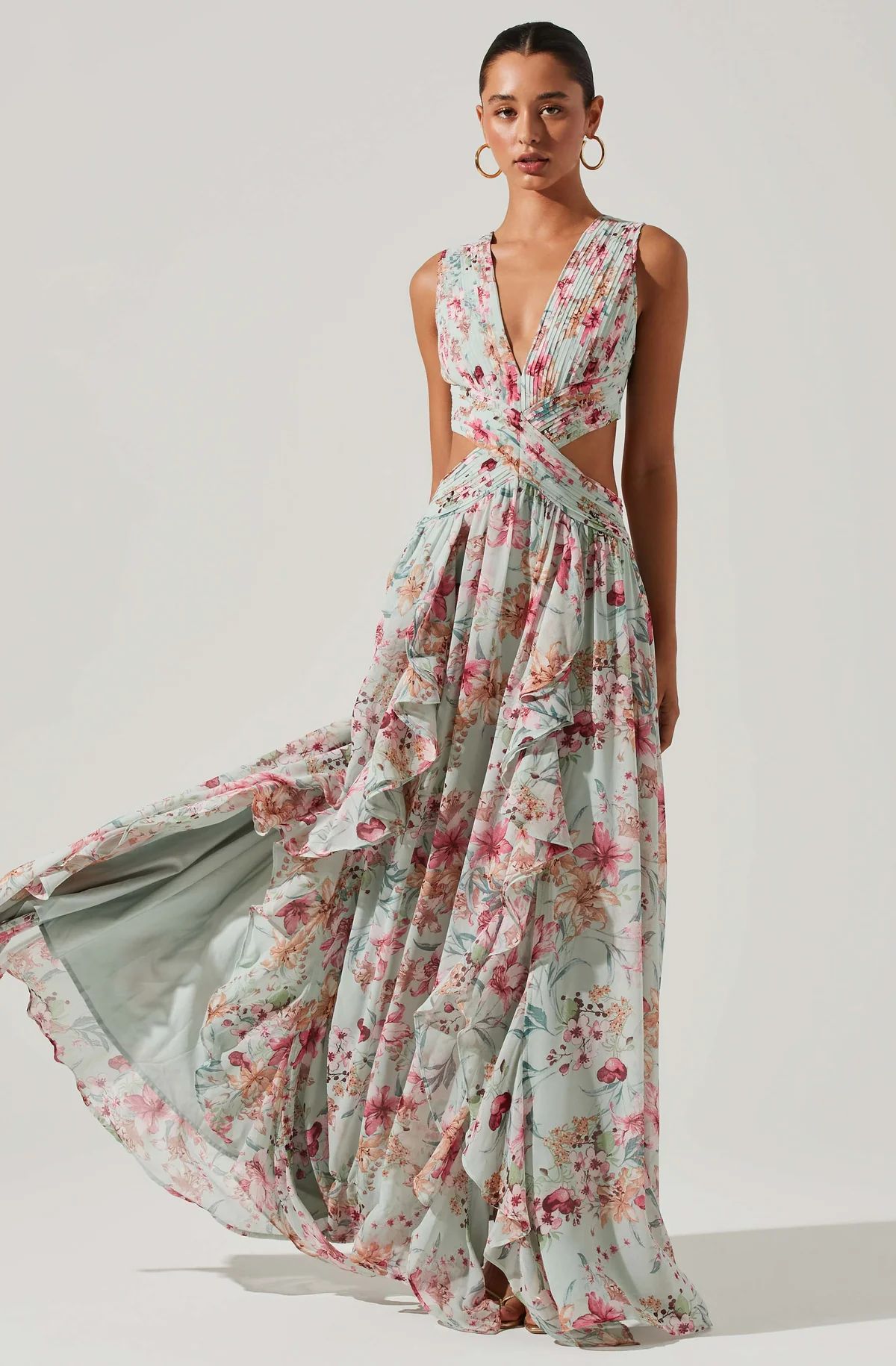 Noya Floral Cutout Maxi Dress | ASTR The Label (US)