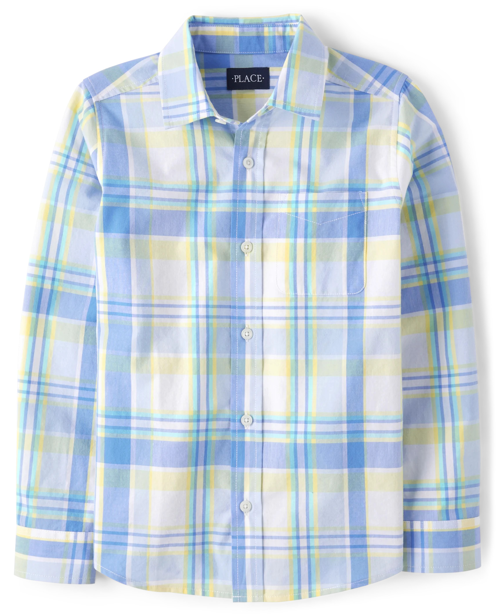 Boys Dad And Me Long Sleeve Plaid Poplin Button Up Shirt | The Children's Place  - WHIRLWIND | The Children's Place