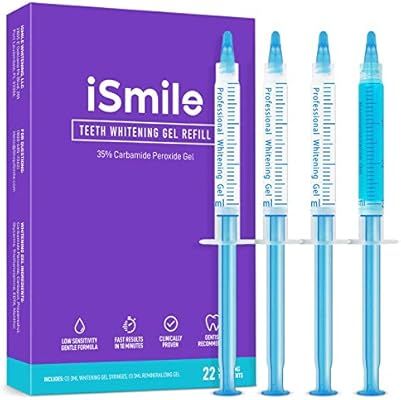 iSmile Teeth Whitening Gel Syringe Refill Pack - (3) 3ml Whitening Gel Syringes, (1) Remineraliza... | Amazon (US)