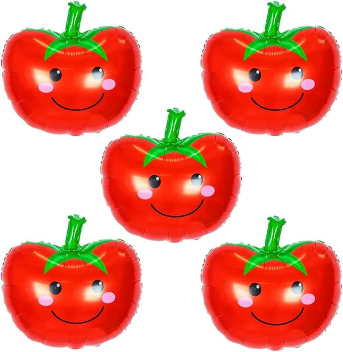 Tomato Balloons Vegetables Tomato Foil Mylar Balloons for Baby Shower Tomato Themed Party Birthda... | Amazon (US)