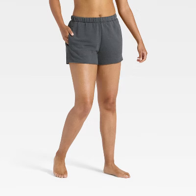Women's PeachySoft French Terry Fleece Lounge Shorts - Wild Fable™ Black XS | Target