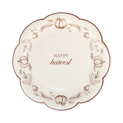 Happy Harvest Line Art Paper Plates | My Mind's Eye